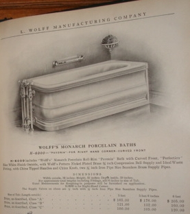 original catalog photo showing L Wolff Monarch tub