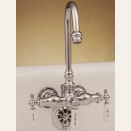 Diverter Type Clawfoot Tub Filler With Gooseneck Spout