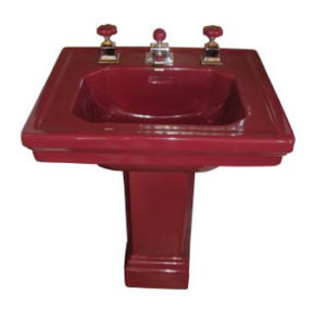 Circa 1928 Vintage Standard Towerlyn sink in T'ang Red