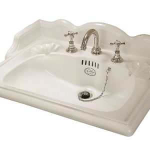 Thomas Crapper three hole lavatory sink in white