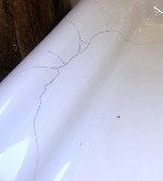 Compound cracks like this one usually indicate impact damage and may be the surface expression of serious underlying damage. If the damage is in a non-structural area, it is probably ok to fix. Repairs of this type should NOT be attempted on toilet bowls or wall hung sinks where injury could occur should the fixture fail.