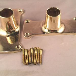 rectangular wall brackets, brass over zinc