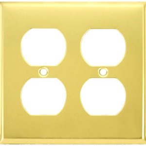 Brass double receptacle wall plate