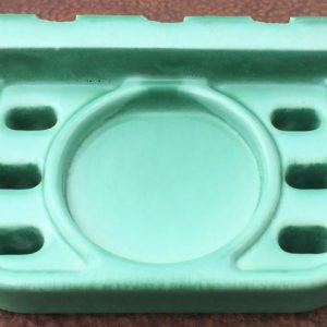 Ming green tile-in toothbrush and tumbler holder
