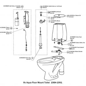 Exploded diagram for Ifo Aqua floor mount toilets