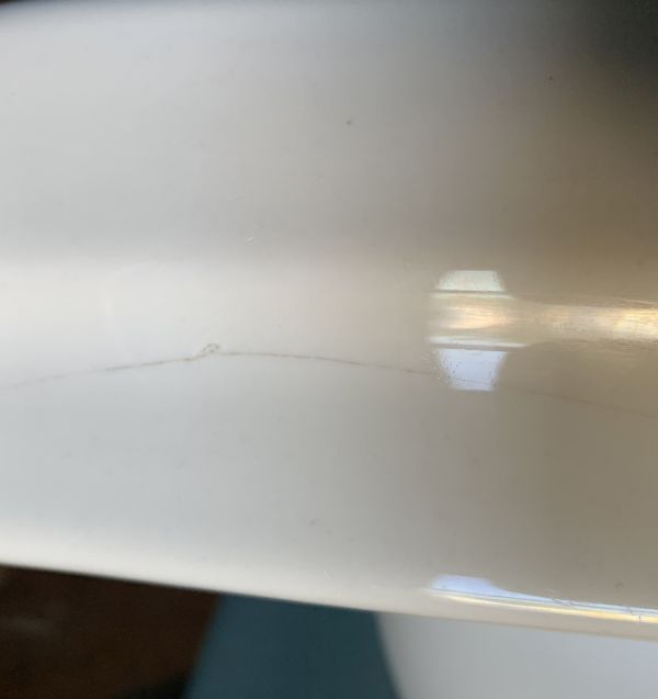 Tight crack on face of sink WHS2191