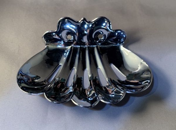 Vintage Metal Soap Dish for Cast Iron Lavatory Sinks, restored in chrome