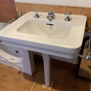1941 Crane Corwith sink with fully restored faucet and sidebars
