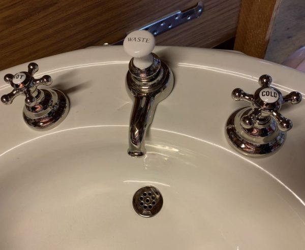 Faucet on antique sink