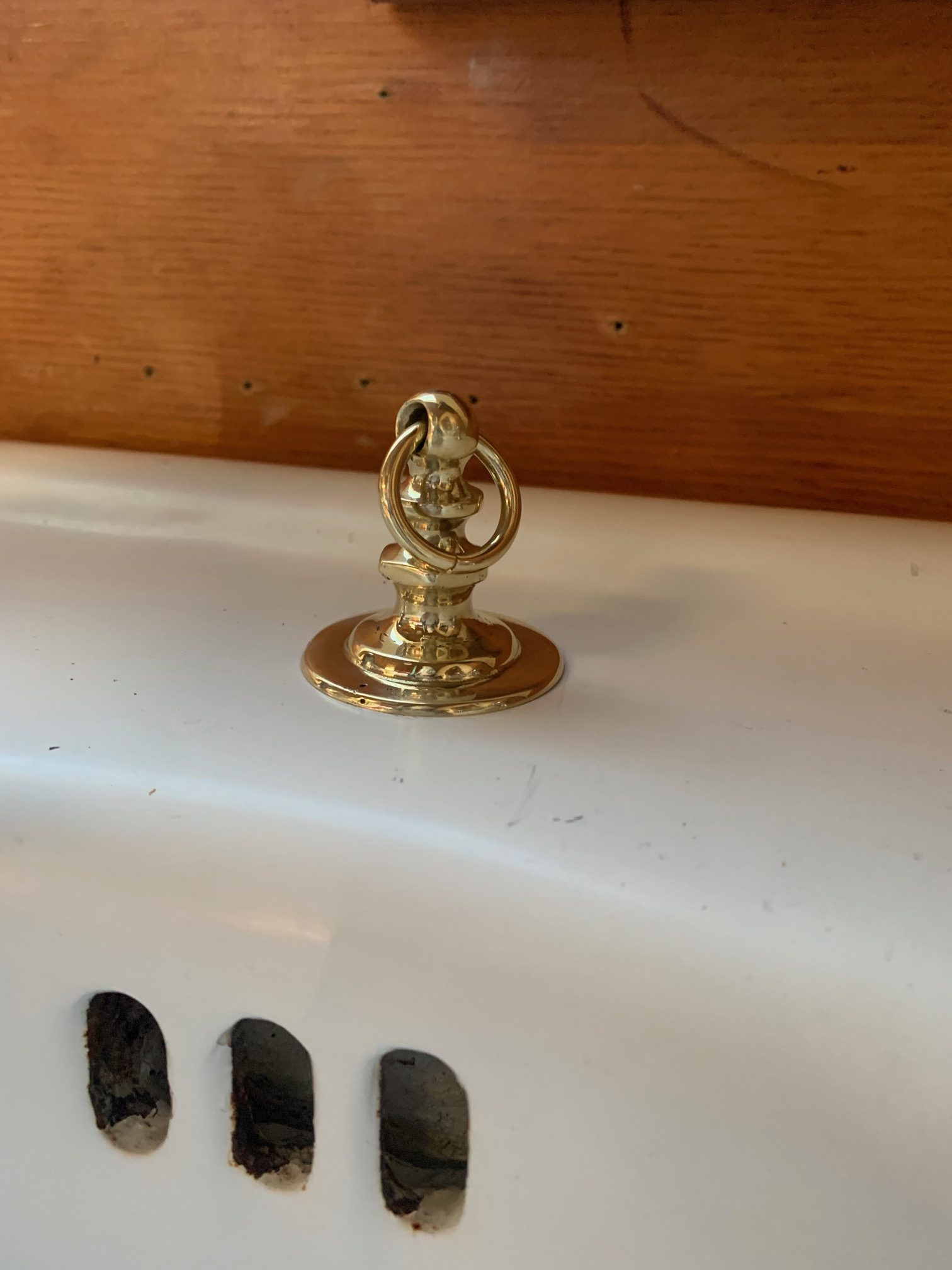 Original Vintage Brass Chainstay and Hole Cover - Image 3