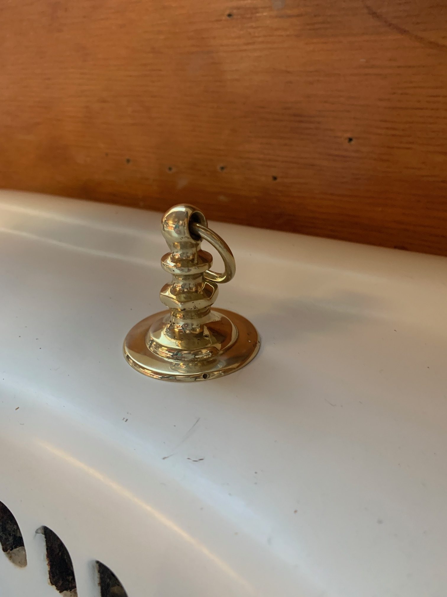 Original Vintage Brass Chainstay and Hole Cover