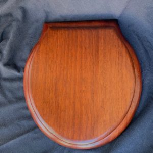 Darkish Stained Round Front Mahogany Toilet Seat Barely B Grade