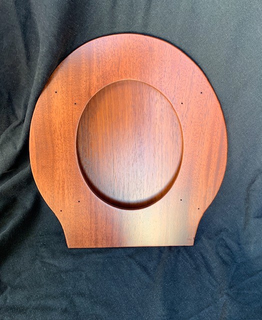 Darkish Stained Round Front Mahogany Toilet Seat Barely B Grade under