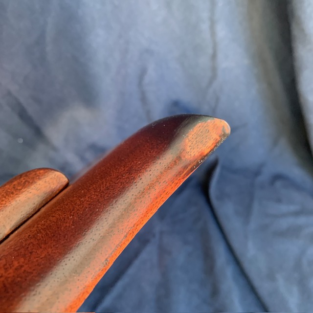 Darkish Stained Round Front Mahogany Toilet Seat Barely B Grade hiccup