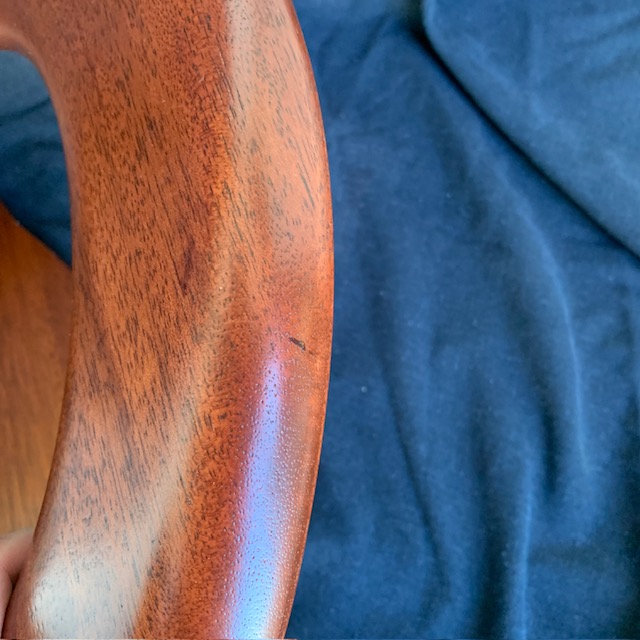 Darkish Stained Round Front Mahogany Toilet Seat Barely B Grade stain
