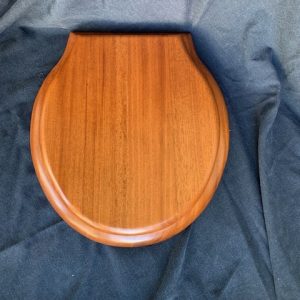 Mahogany Round Front Toilet Seat B Grade Lighter Stain top
