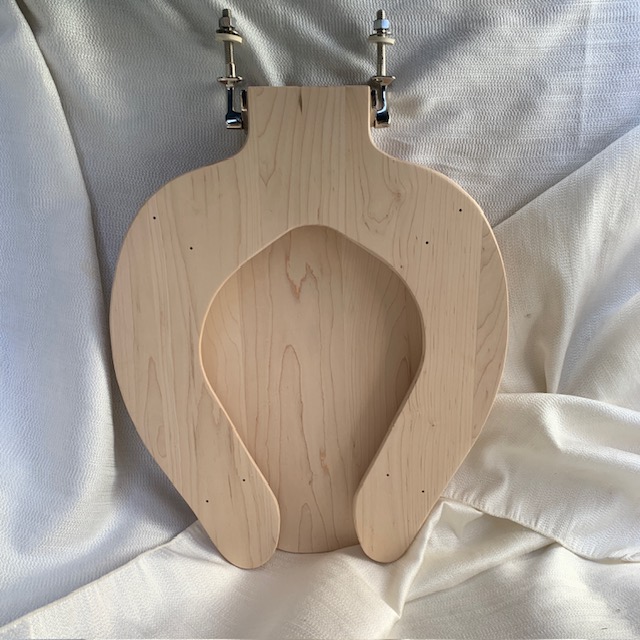 Unfinished Maple Pear-Shaped Toilet Seat - Image 4
