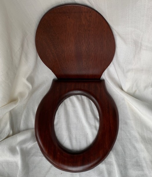 ound Front Mahogany Toilet Seat Rich Red Stain Barely B Grade open