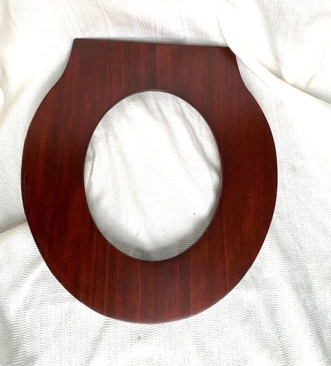 ound Front Mahogany Toilet Seat Rich Red Stain Barely B Grade underside