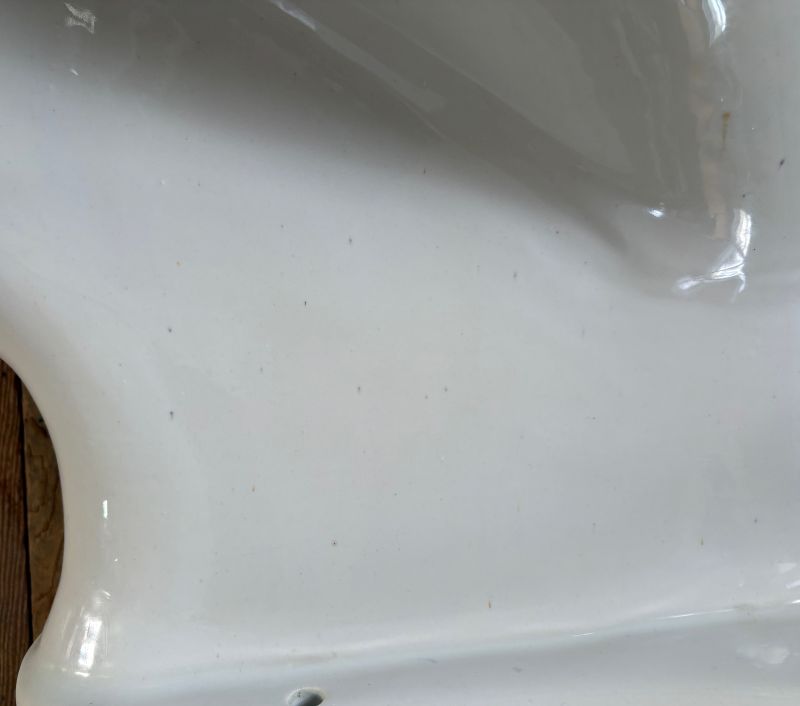 Blackspots on 1916 Trenton Pottery Impervio bowl