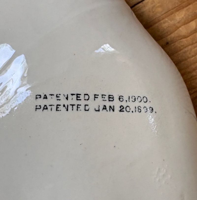patent dates on 1910 Crane Saneto beaded rim toilet bowl
