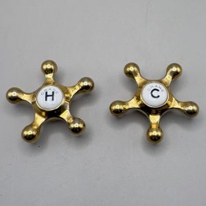 Gold plate Crane faucet handles