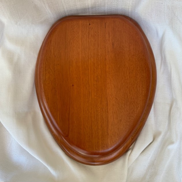 Elongated Mixed Wood Finished Toilet Seat top